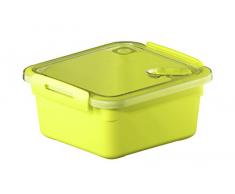 Rotho Memory Mikrowellendose mit Deckel und Ventil 1 l, Kunststoff (BPA-frei), gelb / transparent, 1 Liter (16 x 15 x 7,7 cm)