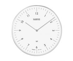 Dugena Dessau Funk-Wanduhr, silber, 32 cm, Araber, silber