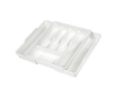 keeeper Besteckkasten ausziehbar, Polypropylen, Weiß, 38 x 32 x 7.5 cm