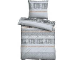 biberna 0075843 Single-Jersey Bettwäsche Garnitur mit Kopfkissenbezug (Baumwolle) 1x 155x220 cm + 1x 80x80 cm, sturmgrau