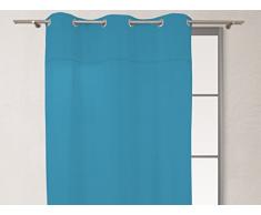 Soleil docre 031704 Ösenvorhang reine Baumwolle DENTELLE, 240x140 cm, entenblau