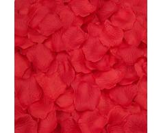 1000 Stück Seide Rosenblätter, künstliche Blumen für Deko Hochzeit Party dunkelrot