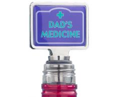 Boxer Gifts Bottle Stopper Dads Medicine Weinflaschenverschluss silberfarben, Bedruckt, aus 100% Edelstahl.