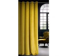 Eurofirany Velvet Senf Samt Vorhang 1 Stk. Weich 10 Ösen Edel Elegant Hochwertig Glamour Schlafzimmer Wohnzimmer Lounge, Stoff, 140x250cm