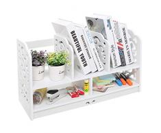 MyGift freistehend 58,4 cm Book Case, Dekorativen Display Regal Rack, Weiß