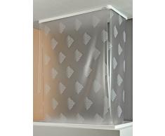 ECO-DuR 4024879003425 Kassetten ECK Duschrollo 137 x 62 cm weiß - Karo weiß