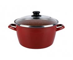 Magefesa Toscana Terracotta Schmortopf mit Glasdeckel, Stahl, Farbe Burgund