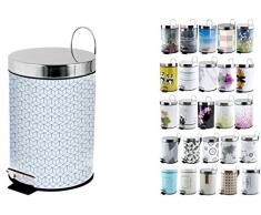 MSV Kosmetikeimer Mosaik Mülleimer Treteimer Abfalleimer - 3 Liter – mit herausnehmbaren Inneneimer