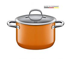 Silit Passion Orange Koch/- Fleischtopf, hoch, 20cm, Glasdeckel, 3,7l, Silargan Funktionskeramik, Topf Induktion, orange