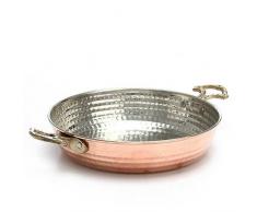 Turkish Emporium Kupfer Omelette Pfanne Kupferpfanne Paellapfanne Kupferpfännchen Messinggriffe (21 cm)