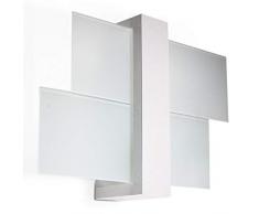 Sollux Lighting NEU Weiße Wohnzimmer und das Vorzimmer-Glas und Holz-SOLLUX FENIKS 1 SL.0079 quadratische Moderne Wandleuchte 1-FLG. LED E-27 LEUCHTEN-Bei Amazon für den günstigsten Preis