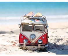 Papillon Super-saugfähiger Badteppich, Polyester, Motiv Bus am Strand, Mehrfarbig, 60 x 40 cm