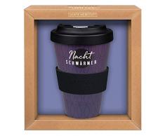 Grafik-Werkstatt Premium Becher mit Deckel |Kaffeebecher to go | 400 ml | Nachtschwärmer
