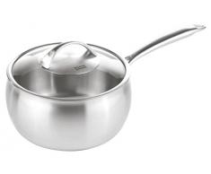 KUHN RIKON 37252 Kochgeschirr Topf Stielkasserolle Daily Stielkasserolle 2.4L/18cm modernes Design mit Glasdeckel