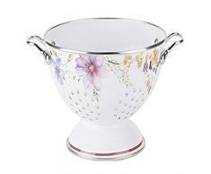 Villeroy & Boch - Mariefleur Kitchen Sieb, Küchensieb mit verspieltem Blumendruck in Landhausoptik, emaillierter Stahl, Handwäsche