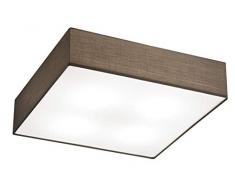 Trio Leuchten Deckenleuchte Embassy, nickel matt / stoffschirm braun, 603800414