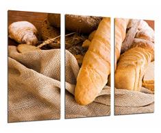 Wandbild - Brot, Bäckerei, Brot-Stick, Brotbackofen, Gebäck, 97 x 62 cm, Holzdruck - XXL Format - Kunstdruck, ref.26573