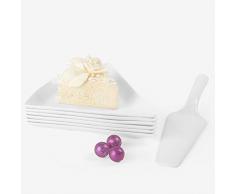 Holst Porzellan PL 19 FA3 Kuchen-Servierset mit Kuchenheber 7-tlg, Porzellan