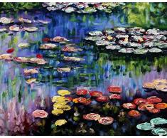 Legendarte Claude Monet Seerosen Kunstdruck auf Leinwand, cm. 80x100