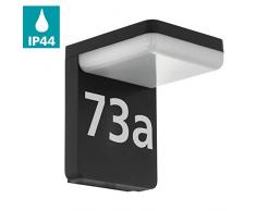 EGLO LED Außen-Wandlampe Amarosi, 1 flammige Außenleuchte, Sensor-Wandleuchte aus Alu und Kunststoff, IP44, schwarz, weiß