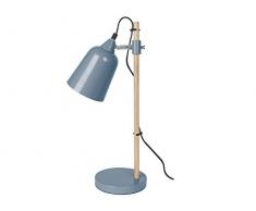 Present Time Tischleuchte Wood-like, Metall, E14, 25 W, blau, 48.5 x 12 x 12 cm