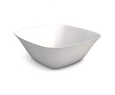 Ornamin Schüssel 2400 ml weiß, Melamin | große stabile Kunststoffschale, großes Fassungsvermögen| robustes Alltags-Geschirr für zu Hause, Camping, Picknick, BBQ, Gemeinschaftsverpflegung, Großküchen | Snackschüssel, Salatschüssel,