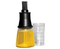IBILI Silikonpinsel mit Flasche und Messbecher, Silikon, schwarz/transparent, 6 x 6 x 16.5 cm, 3-Einheiten