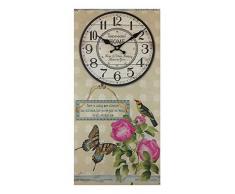 GMMH Wanduhr 60 x 30 cm Holz Küchenuhr Antik Paris Nostalgie XXL