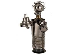 Out of the blue Flaschenhalter aus Metall, Geburtstagsgratulant I, ca. 26 x 12 cm, ideal als Deko und Geschenkverpackung, Mehrfarbig