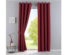 Gardinenbox Vorhänge Blickdicht »Newyork« Bordeaux HxB 245x140 cm 2er-Pack Thermo-Gardinen Verdunkelungsvorhang Blackout Ösen schalldämmend ÖKOTEX UV-Schutz Raffhalter, 201920600-2