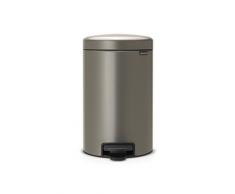 Brabantia Treteimer mit Inneneimer aus Kunststoff, stahl, Platinum, 12 Liter