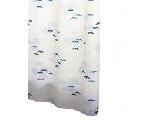 RIDDER 46463S-350 Duschvorhang Textil ca. 240 x 180 cm, Helgoland blau inklusive Ringe