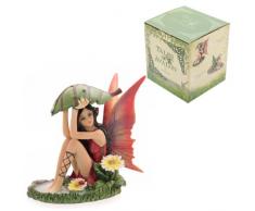 Puckator FYP112 Contes de Fées Dekofigur von Lisa Parker, Fee unter Blatt, 10 x 15 x 14 cm