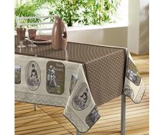 Décorline - 1710369, Tischdecke Pvc Rechteckige, 140 X 240 Cm, Reclames, Decorline Bedruckt, Braun