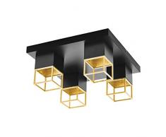 EGLO MONTEBALDO Deckenleuchte, Stahl, 5 W, schwarz, gold