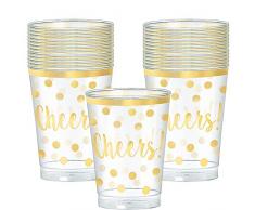 amscan 350260 Kunststoffbecher Cheers Yellow – 266 ml – 30 Stück