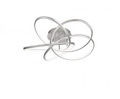 WOFI Innenleuchte, Wohnraum, Deckenleuchte, Deckenlampe, Leuchte, Lampe, Silber, Dimmer, dimmbar, modern, Kunststoff, 98 W, Silberfarbig