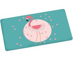 infinite by GEDA LABELS Flamingo_BRETTCHEN Punkte Frühstücksbrett Melamin, türkis/rosa, 23,5 x 14 x 0.5 cm