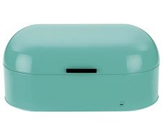 Kela 11191 Brotkasten, Glänzendes Metall, 44 x 21,5, Höhe: 22 cm, Frisco, Pastelltürkis