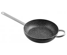 Home Family Pfanne mit Griff, Antihaftbeschichtung, 34 cm, Edelstahl, Schwarz/Grau