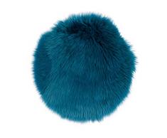 Gözze Stuhlkissen aus Schaffell, ø 38 cm, Petrol, 40149-54-3838