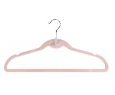 WENKO Samt Kleiderbügel, 7er Set, beflockte Anti-Rutschbeschichtung, dünner Bügel mit drehbarem Haken, platzsparend, mit 41 x 22,5 x 0,4 cm in Rosa