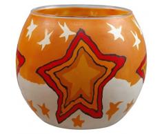 Himmlische Düfte Geschenkartikel GmbH POLARSTERN Windlicht, Glas, bunt, 11x11x9 cm