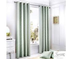 Serene Vorhang „Ebenholz&ldquo schlichten Obergrenze und Seil, Duck Egg, Lined Eyelet Curtains 66 x 90 inch