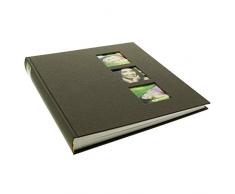 Goldbuch Fotoalbum mit 3 Fensterausschnitten, Style, 30 x 31 cm, 60 weiße Seiten mit Pergamin-Trennblättern, Leinen, Taupe, 27629