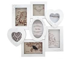 PrimoLiving Bildergalerie mit Herzen fÃ¼r 7 Bilder 3D Optik Herz Bilderrahmen in WeiÃ P-312