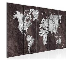 Bilder Weltkarte World Map Wandbild 200 x 80 cm Vlies - Leinwand Bild XXL Format Wandbilder Wohnzimmer Wohnung Deko Kunstdrucke Braun 5 Teilig - MADE IN GERMANY - Fertig zum AufhÃ¤ngen 002955b