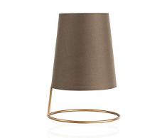 Pauleen Shiny Circle Tischleuchte max. 20W Tischlampe für E14 Lampen Nachttischlampe Gold Braun 230V Metall/Stoff ohne Leuchtmittel 48001