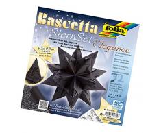 folia 211/1010 - Bastelset Bascetta Stern Elegance, Wildlife schwarz, 32 Blatt, 9,5 x 9,5 cm, fertige Größe des Papiersterns ca. 15 cm, mit ausführlicher Anleitung - ideal zur zeitlosen Dekoration