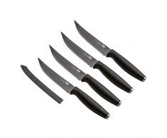 KUHN RIKON 26574 Colori Titanium 4-teilig Graphit Steakmesser Pizzamesser Set, Kunststoff, 20.5 x 21.5 x 2.5 cm, 4-Einheiten